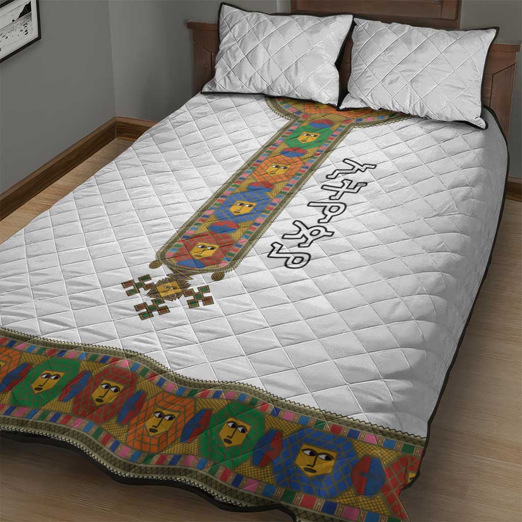 Ethiopia Saba Kemis Quilt Bed Set Habesha Style