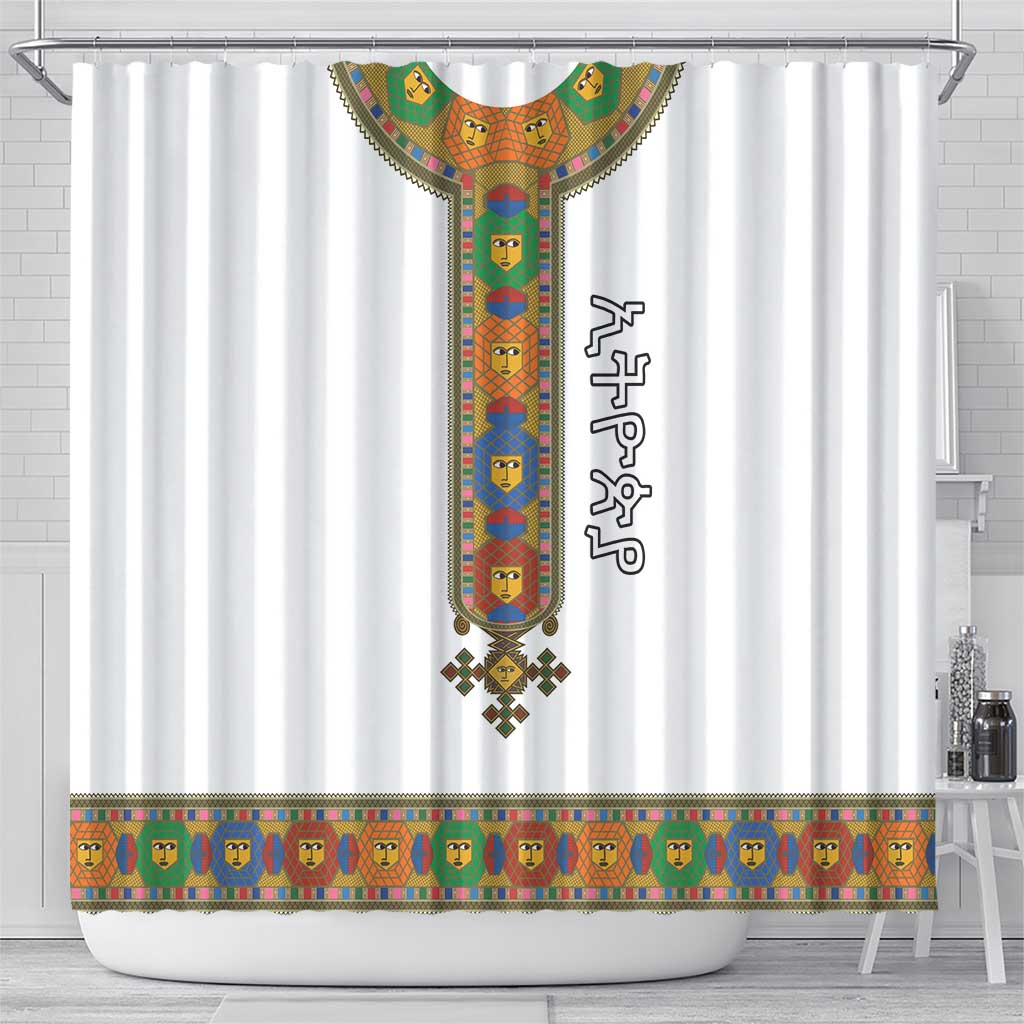 Ethiopia Saba Kemis Shower Curtain Habesha Style