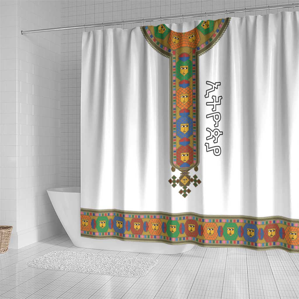 Ethiopia Saba Kemis Shower Curtain Habesha Style