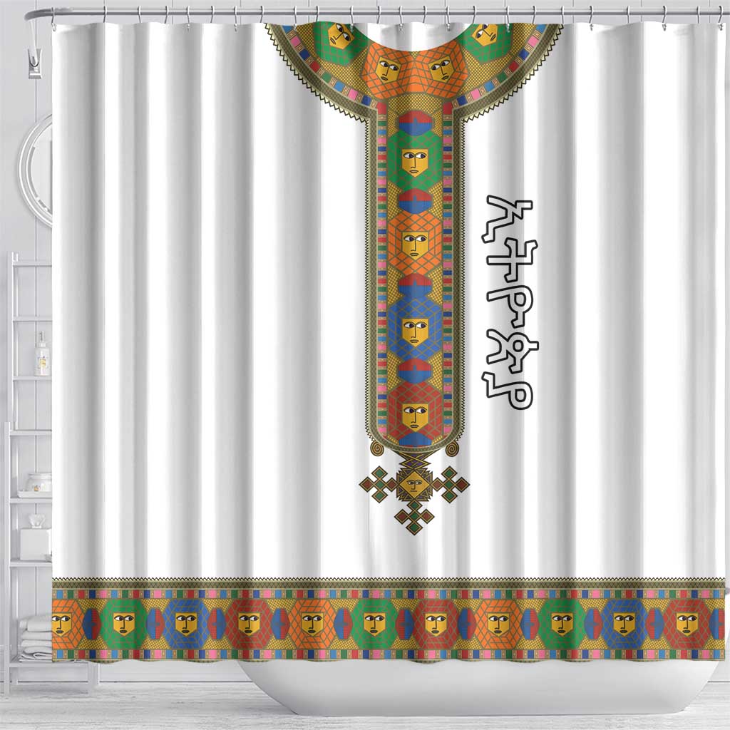 Ethiopia Saba Kemis Shower Curtain Habesha Style