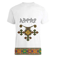 Ethiopia Saba Kemis Women V-Neck T-Shirt Habesha Style LT15
