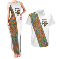 Ethiopia Saba Kemis Couples Matching Tank Maxi Dress and Hawaiian Shirt Sash Style