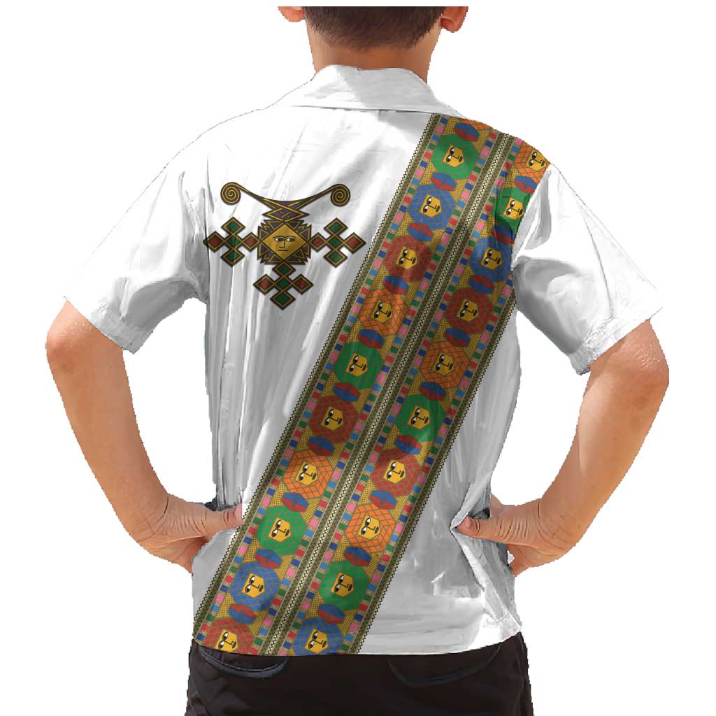 Ethiopia Saba Kemis Family Matching Mermaid Dress and Hawaiian Shirt Sash Style