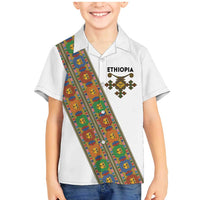 Ethiopia Saba Kemis Family Matching Mermaid Dress and Hawaiian Shirt Sash Style