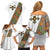 Ethiopia Saba Kemis Family Matching Off Shoulder Short Dress and Hawaiian Shirt Sash Style