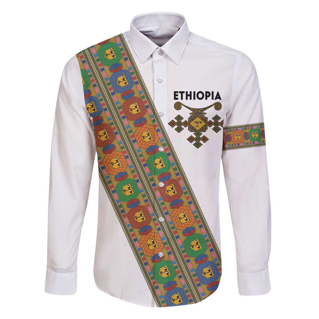 Ethiopia Saba Kemis Family Matching Summer Maxi Dress and Hawaiian Shirt Sash Style