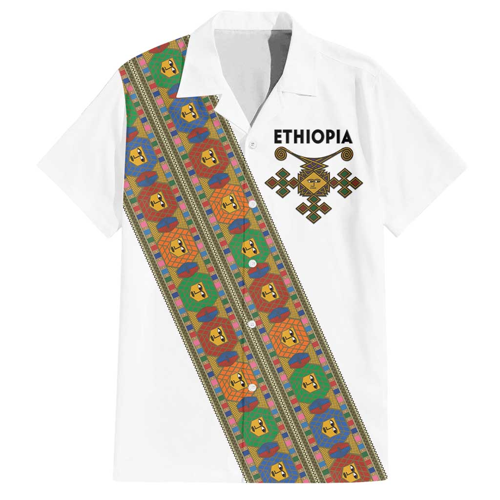 Ethiopia Saba Kemis Family Matching Tank Maxi Dress and Hawaiian Shirt Sash Style