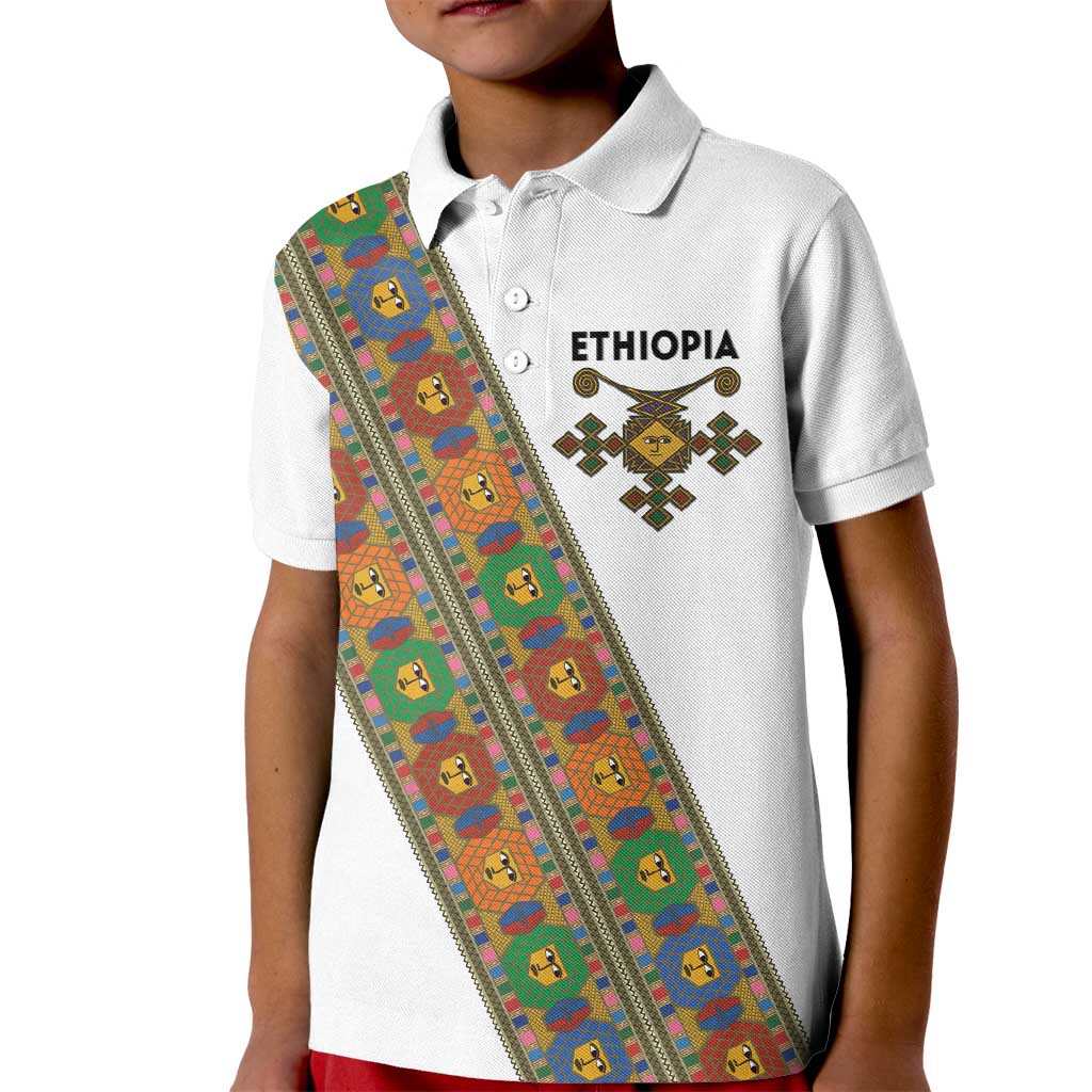 Ethiopia Saba Kemis Kid Polo Shirt Sash Style