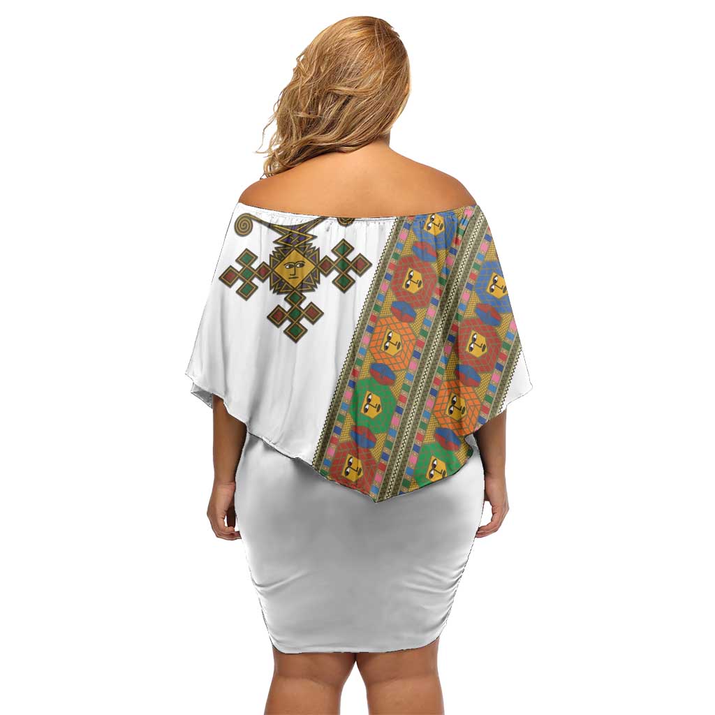 Ethiopia Saba Kemis Off Shoulder Short Dress Sash Style