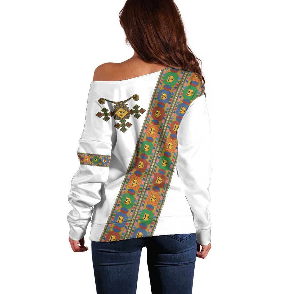 Ethiopia Saba Kemis Off Shoulder Sweater Sash Style