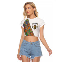 Ethiopia Saba Kemis Raglan Cropped T Shirt Sash Style