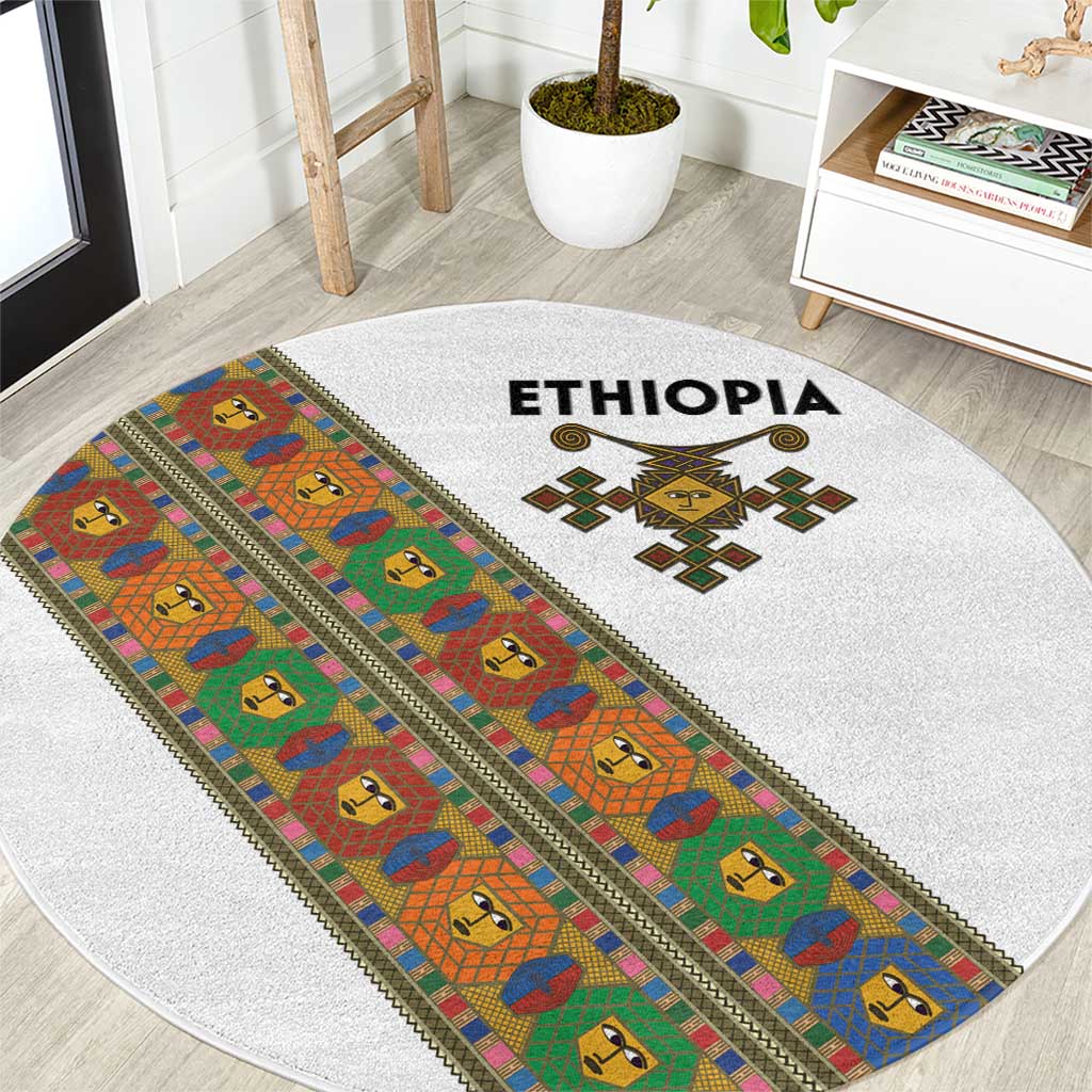 Ethiopia Saba Kemis Round Carpet Sash Style