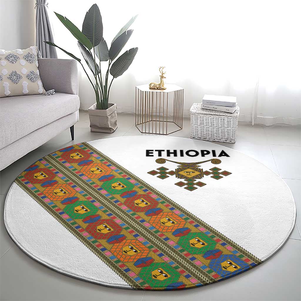 Ethiopia Saba Kemis Round Carpet Sash Style