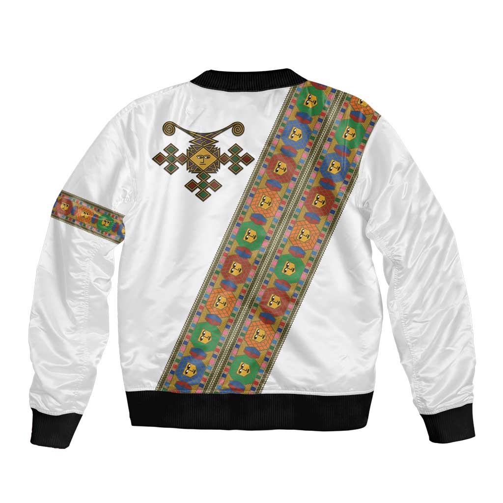 Ethiopia Saba Kemis Sleeve Zip Bomber Jacket Sash Style