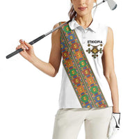 Ethiopia Saba Kemis Women Sleeveless Polo Shirt Sash Style