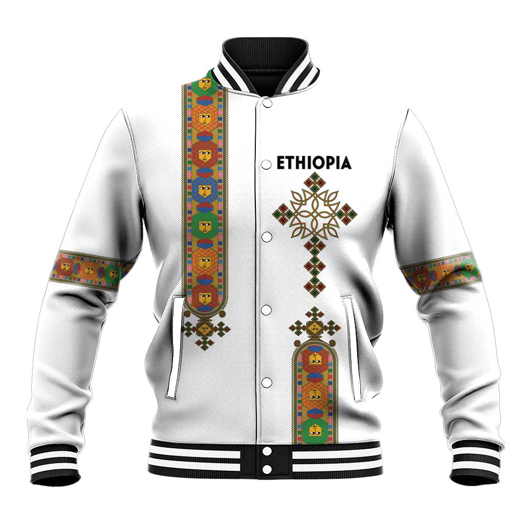 Ethiopia Saba Kemis Baseball Jacket Ethiopian Cross Lion Of Judah