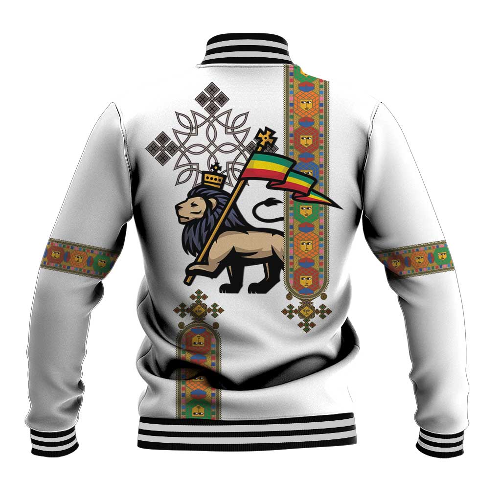 Ethiopia Saba Kemis Baseball Jacket Ethiopian Cross Lion Of Judah