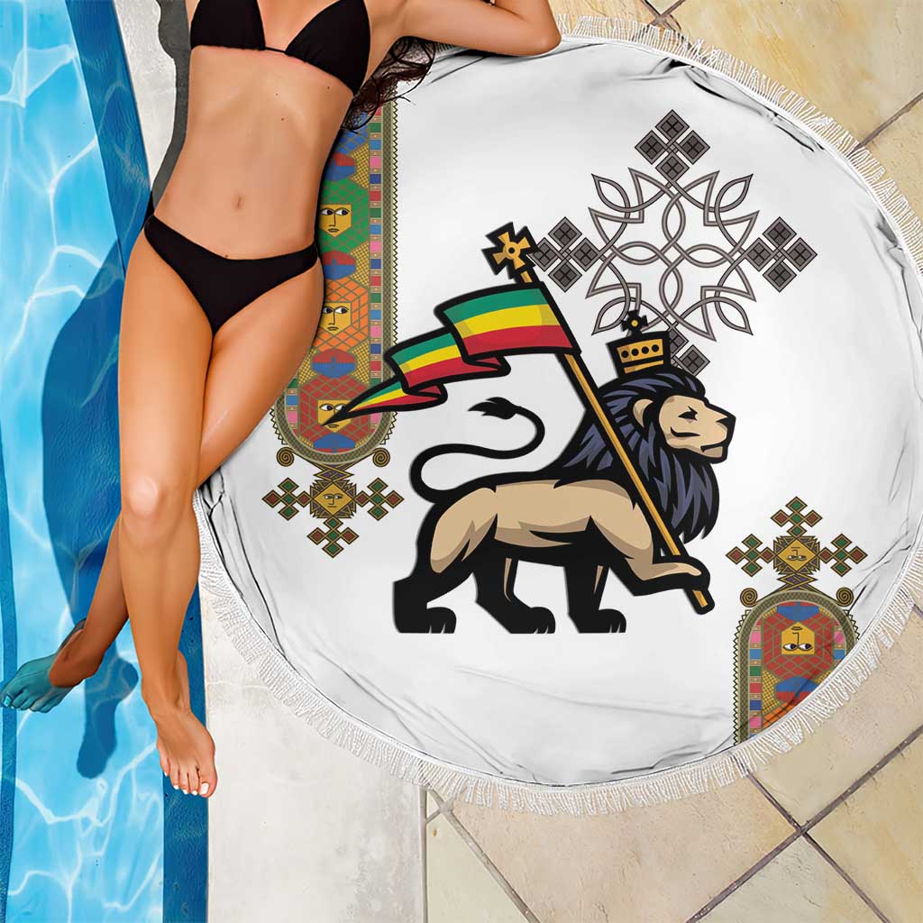 Ethiopia Saba Kemis Beach Blanket Ethiopian Cross Lion Of Judah