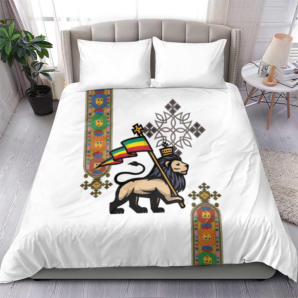 Ethiopia Saba Kemis Bedding Set Ethiopian Cross Lion Of Judah