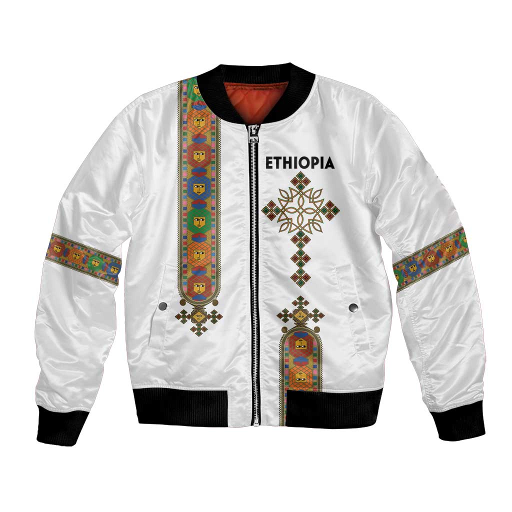 Ethiopia Saba Kemis Bomber Jacket Ethiopian Cross Lion Of Judah