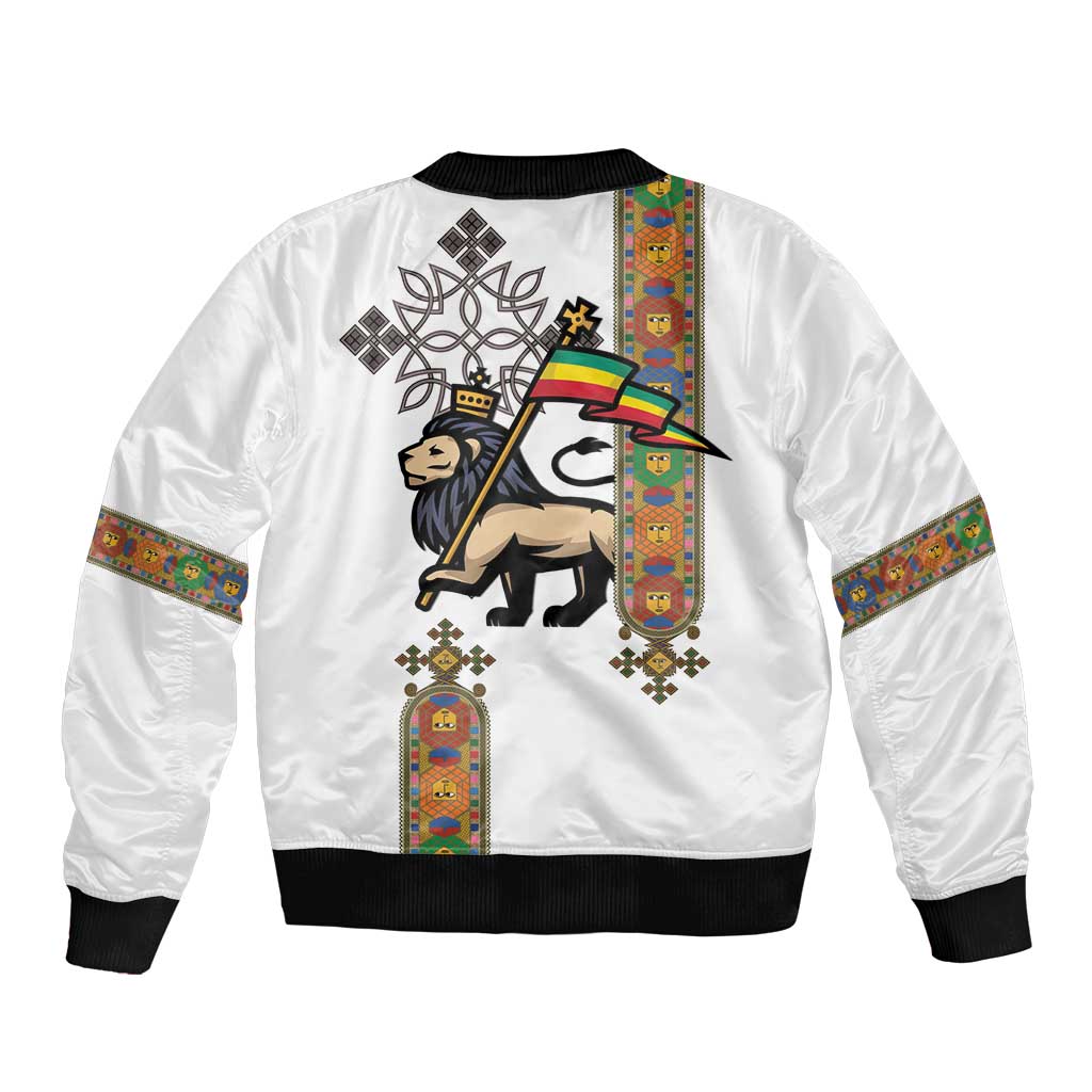 Ethiopia Saba Kemis Bomber Jacket Ethiopian Cross Lion Of Judah