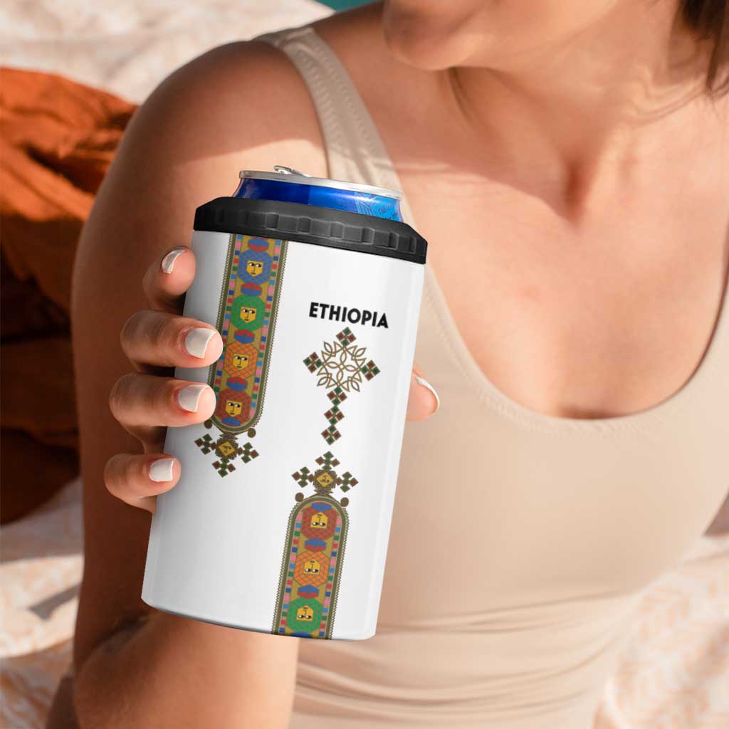 Ethiopia Saba Kemis 4 in 1 Can Cooler Tumbler Ethiopian Cross Lion Of Judah