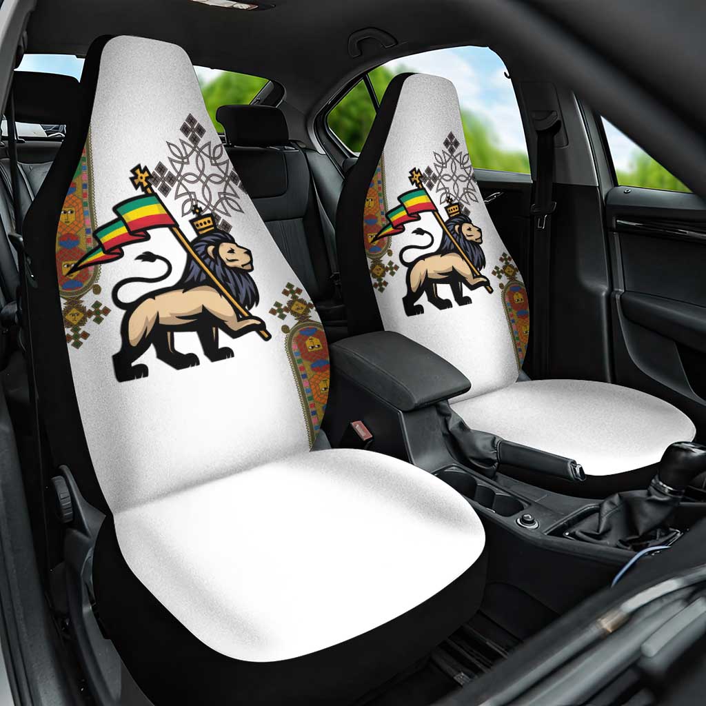 Ethiopia Saba Kemis Car Seat Cover Ethiopian Cross Lion Of Judah
