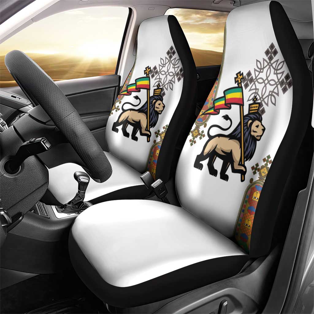 Ethiopia Saba Kemis Car Seat Cover Ethiopian Cross Lion Of Judah