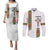 Ethiopia Saba Kemis Couples Matching Puletasi and Long Sleeve Button Shirt Ethiopian Cross Lion Of Judah