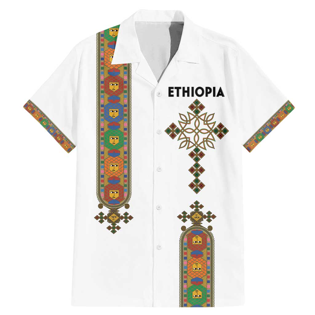 Ethiopia Saba Kemis Family Matching Mermaid Dress and Hawaiian Shirt Ethiopian Cross Lion Of Judah