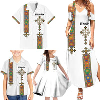 Ethiopia Saba Kemis Family Matching Summer Maxi Dress and Hawaiian Shirt Ethiopian Cross Lion Of Judah