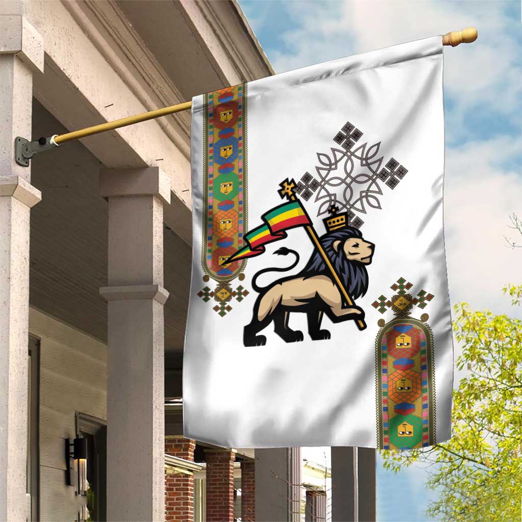 Ethiopia Saba Kemis Garden Flag Ethiopian Cross Lion Of Judah