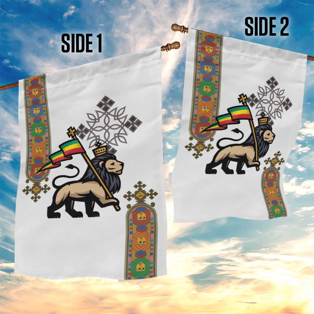 Ethiopia Saba Kemis Garden Flag Ethiopian Cross Lion Of Judah