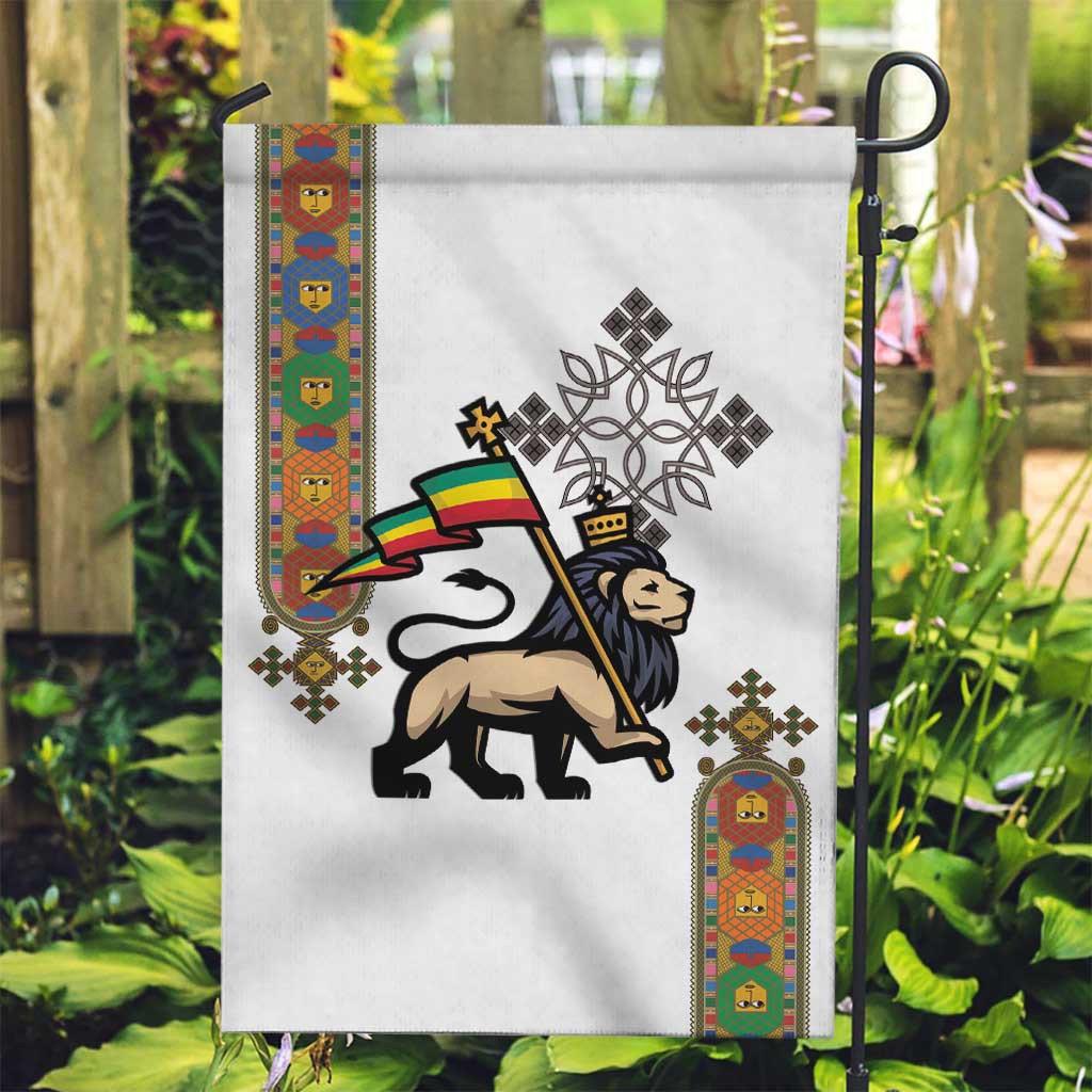 Ethiopia Saba Kemis Garden Flag Ethiopian Cross Lion Of Judah