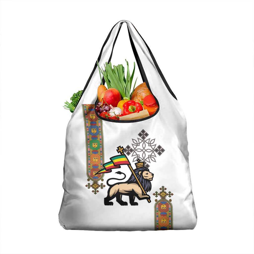 Ethiopia Saba Kemis Grocery Bag Ethiopian Cross Lion Of Judah