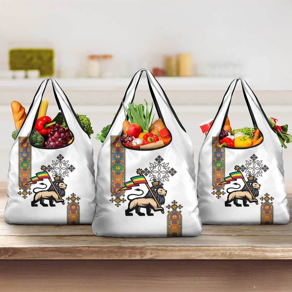 Ethiopia Saba Kemis Grocery Bag Ethiopian Cross Lion Of Judah