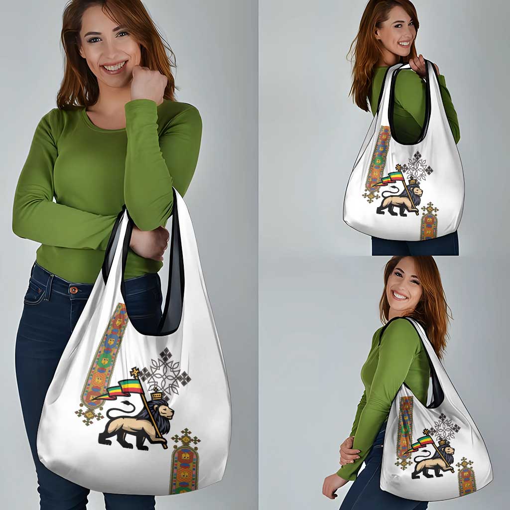 Ethiopia Saba Kemis Grocery Bag Ethiopian Cross Lion Of Judah