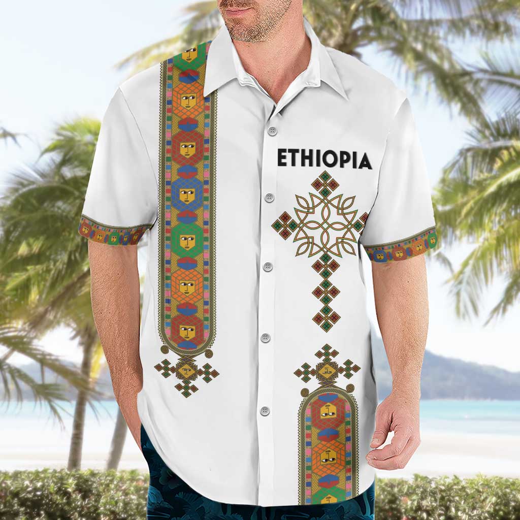 Ethiopia Saba Kemis Hawaiian Shirt Ethiopian Cross Lion Of Judah
