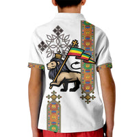 Ethiopia Saba Kemis Kid Polo Shirt Ethiopian Cross Lion Of Judah
