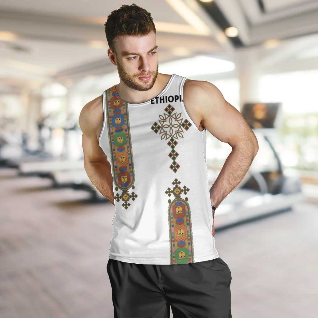 Ethiopia Saba Kemis Men Tank Top Ethiopian Cross Lion Of Judah