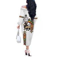 Ethiopia Saba Kemis Off The Shoulder Long Sleeve Dress Ethiopian Cross Lion Of Judah