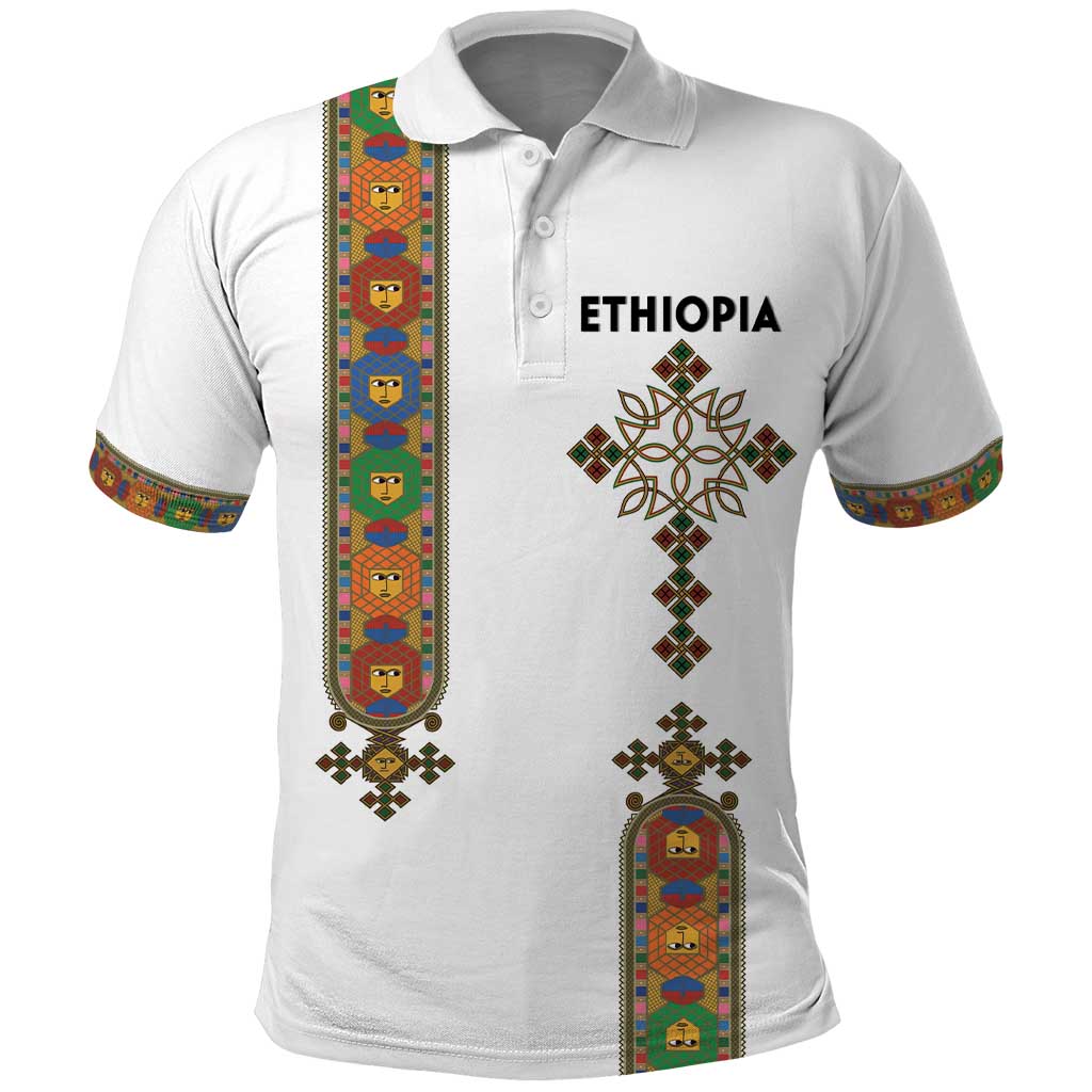 Ethiopia Saba Kemis Polo Shirt Ethiopian Cross Lion Of Judah