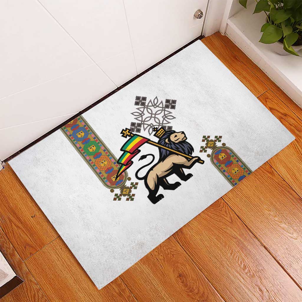 Ethiopia Saba Kemis Rubber Doormat Ethiopian Cross Lion Of Judah