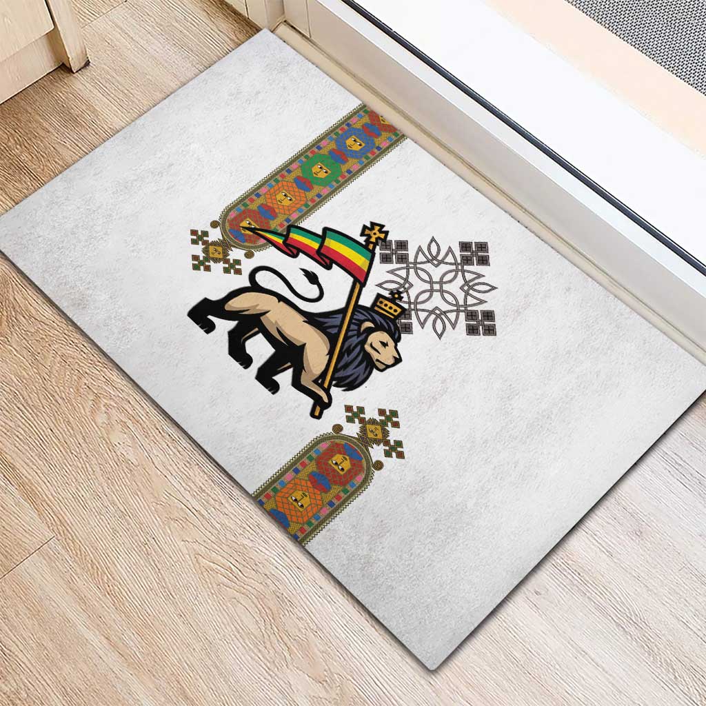 Ethiopia Saba Kemis Rubber Doormat Ethiopian Cross Lion Of Judah