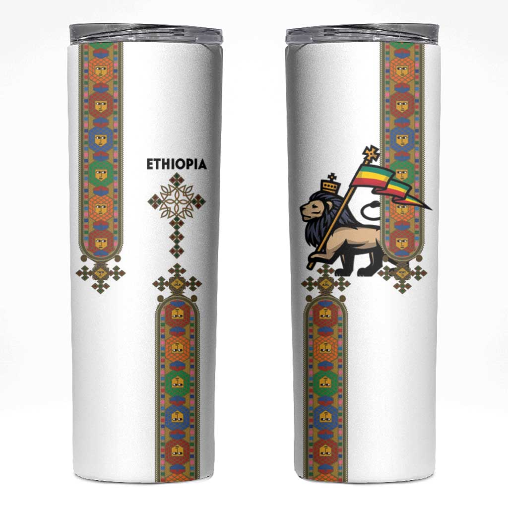 Ethiopia Saba Kemis Skinny Tumbler Ethiopian Cross Lion Of Judah