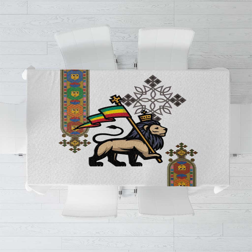 Ethiopia Saba Kemis Tablecloth Ethiopian Cross Lion Of Judah