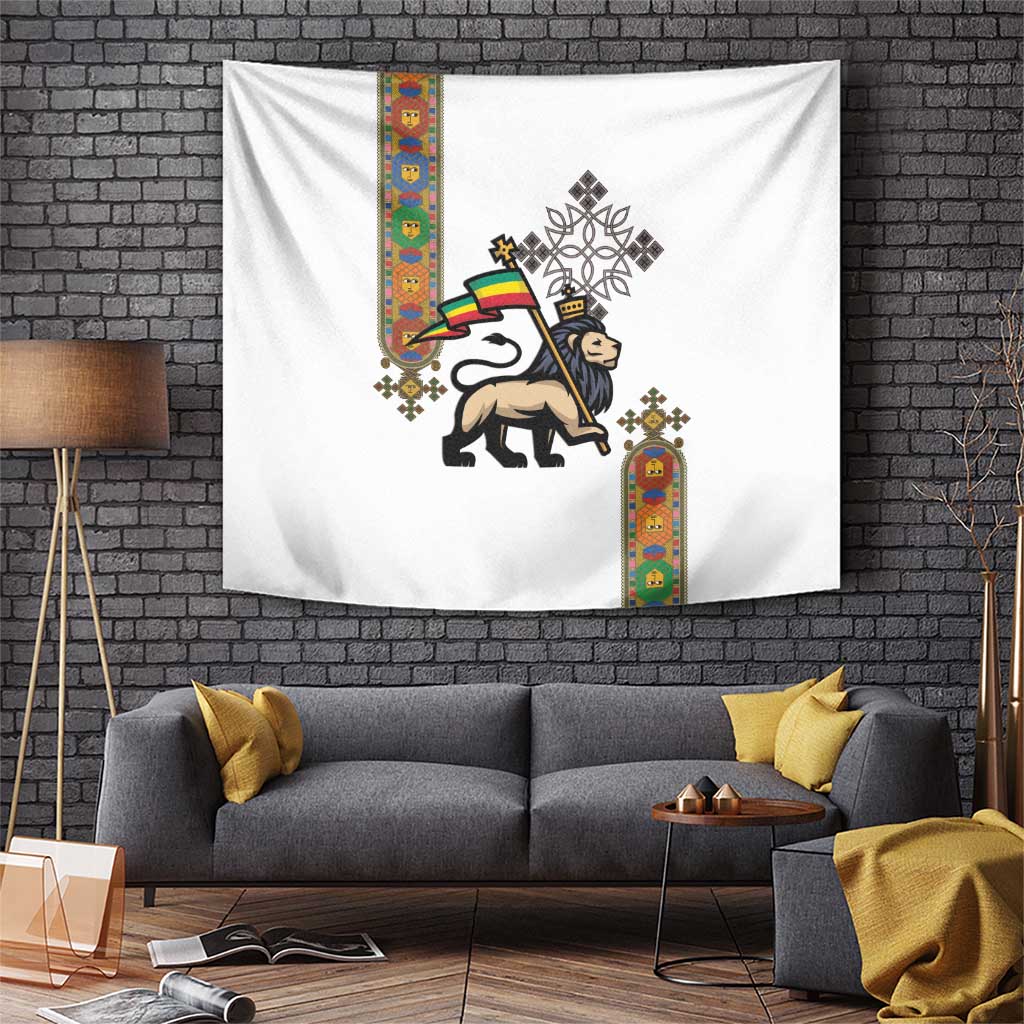 Ethiopia Saba Kemis Tapestry Ethiopian Cross Lion Of Judah