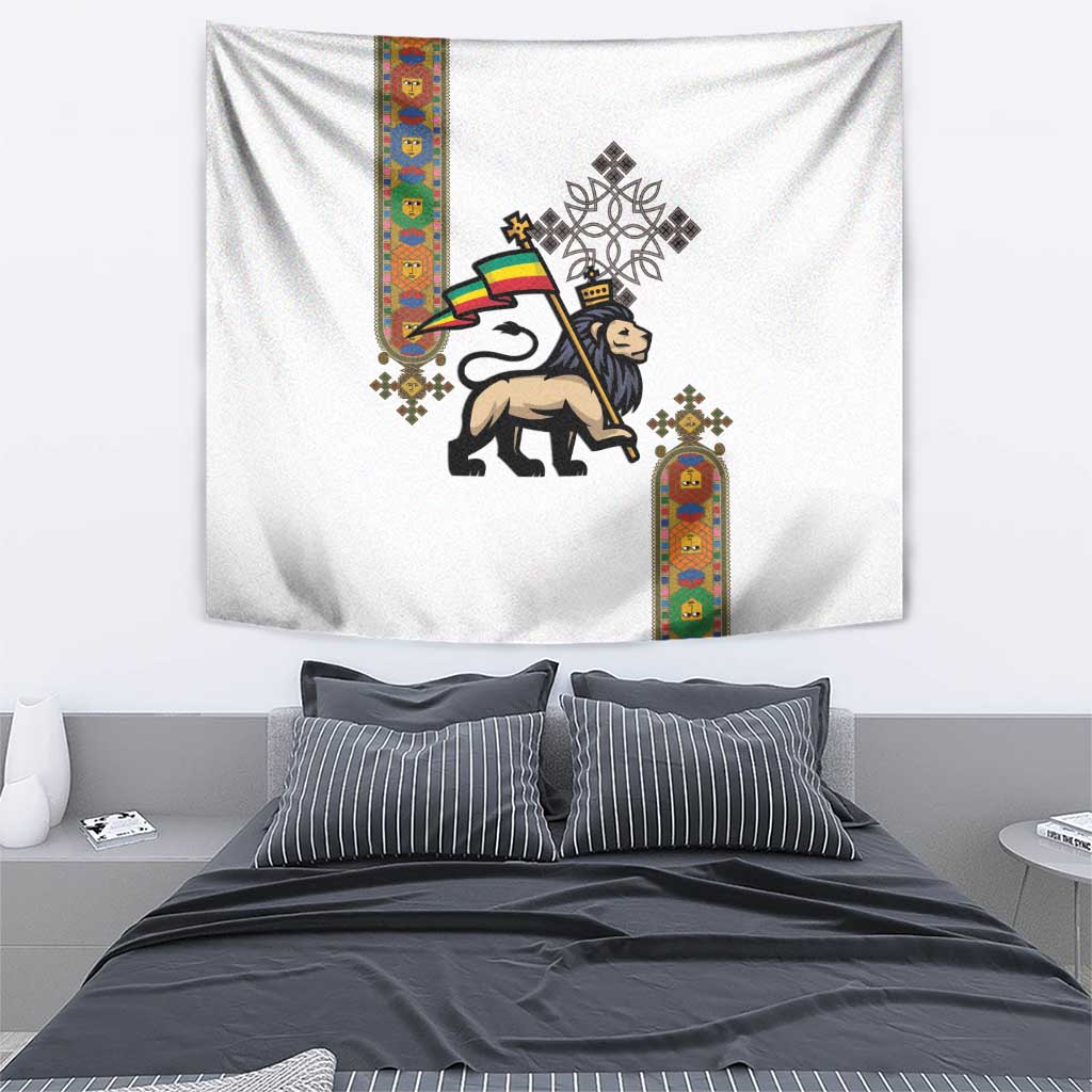Ethiopia Saba Kemis Tapestry Ethiopian Cross Lion Of Judah