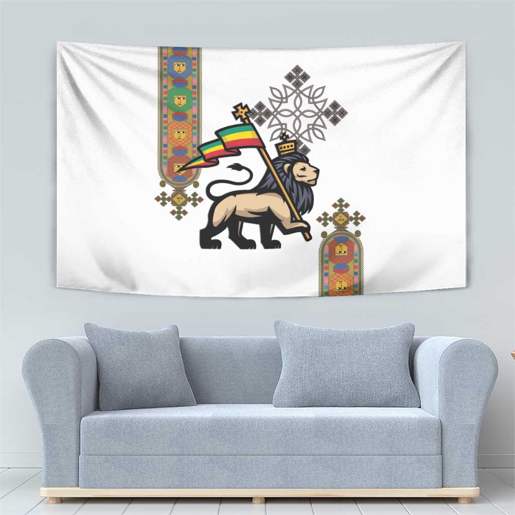 Ethiopia Saba Kemis Tapestry Ethiopian Cross Lion Of Judah