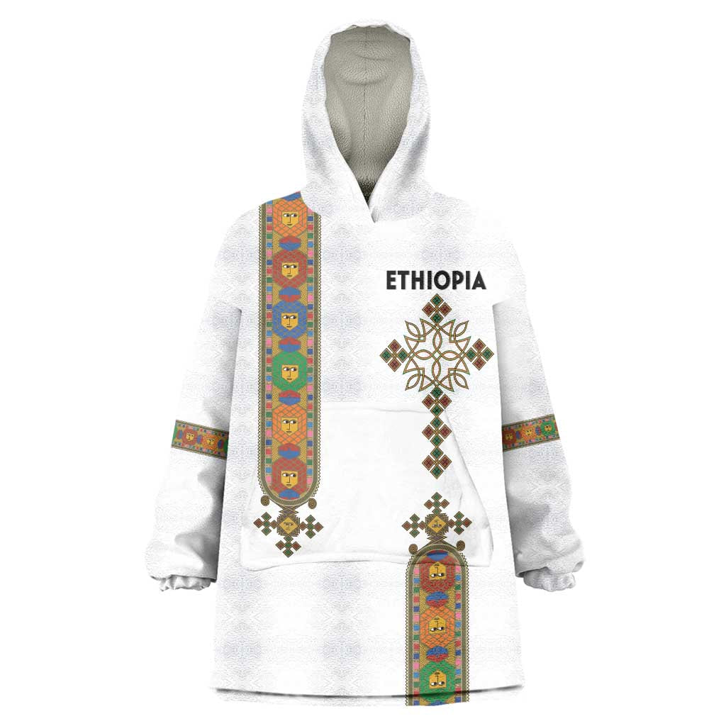 Ethiopia Saba Kemis Wearable Blanket Hoodie Ethiopian Cross Lion Of Judah